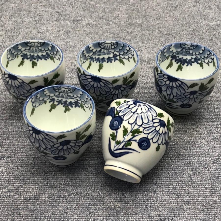 源右衛門窯 染錦菊牡丹絵 湯呑揃（5客） : 陶器たて石 Yahoo!店