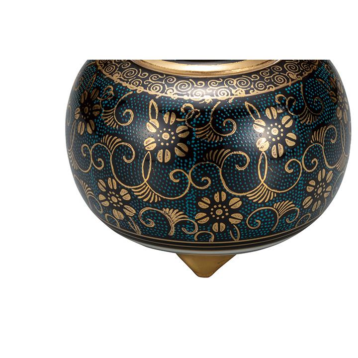 九谷焼 4号香炉 青粒鉄仙 香炉 仏具 人気 ギフト 新築祝い 開業祝い