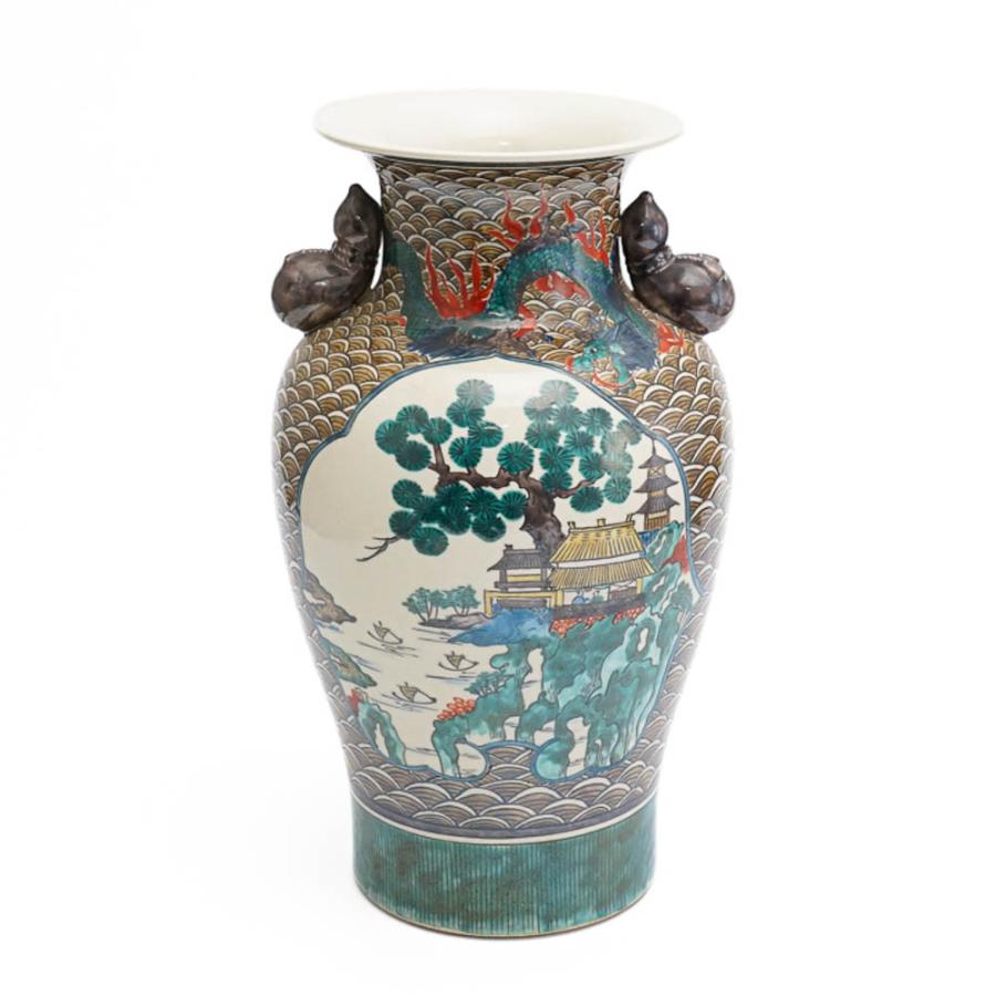 九谷焼 古九谷風五彩手龍壺 花瓶 花器 人気 ギフト 贈り物 結婚祝い