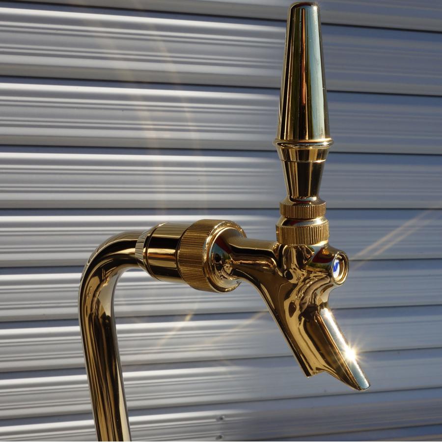 送料無料 ◇ ニットク ビール用ドラフトタワー ゴールド 真鍮 シングル