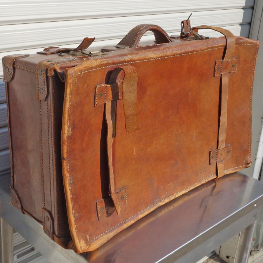 レトロ トランクケース 革 ◇ 幅660×奥行390×高さ260mm ビンテージ