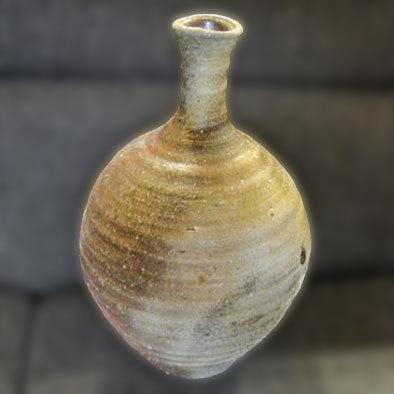 送料無料 ◇ 工芸品 陶磁器 信楽焼 玉鶴 壺 直径190×高さ300mm 花入れ