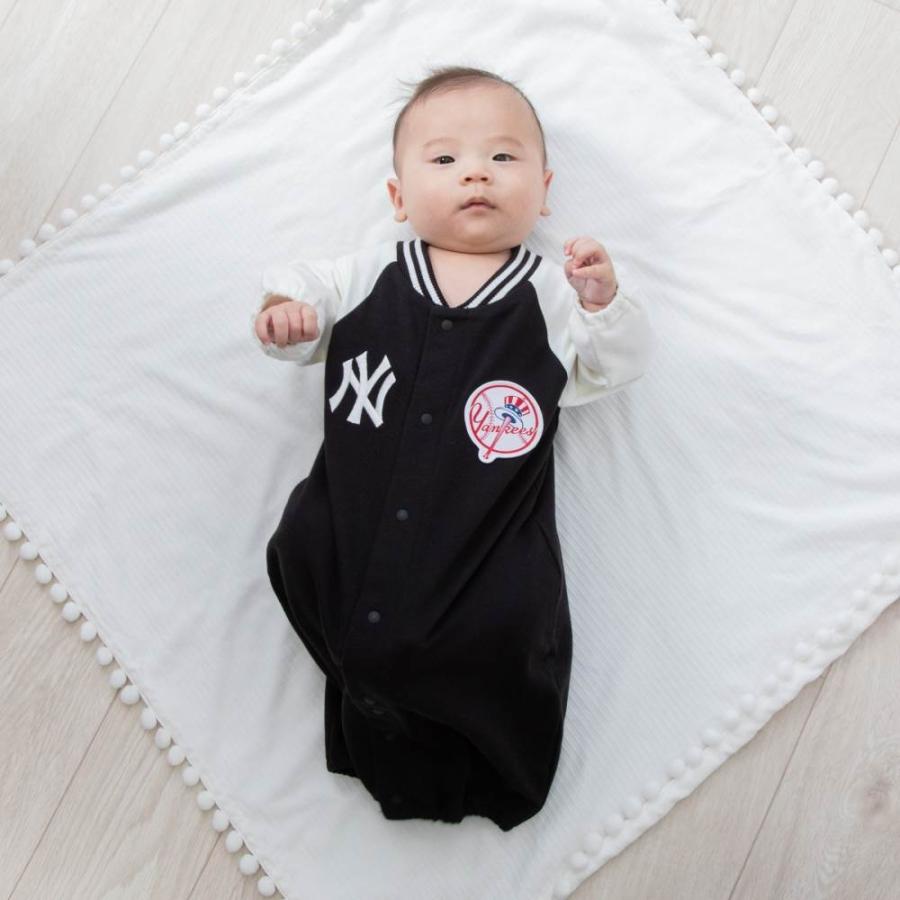 MLB スタジャン風ドレスオール ヤンキース ブラック×50-70cm
