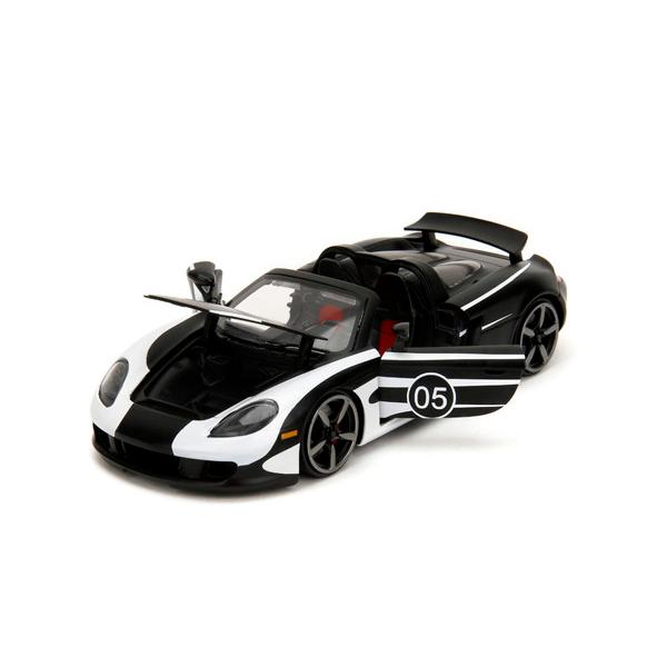 JADA TOYS 1/24 2005 ポルシェ カレラ GT ブラック/ホワイト 完成品