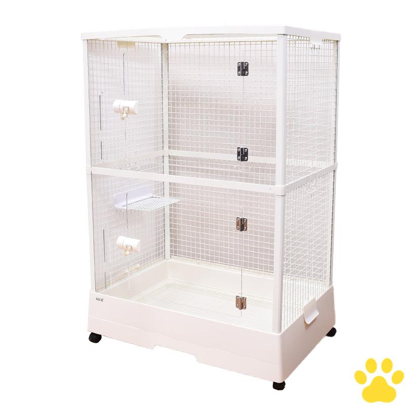 ホワイト中型飼育ケージ 観察窓付きみどり商会グッドロック2個