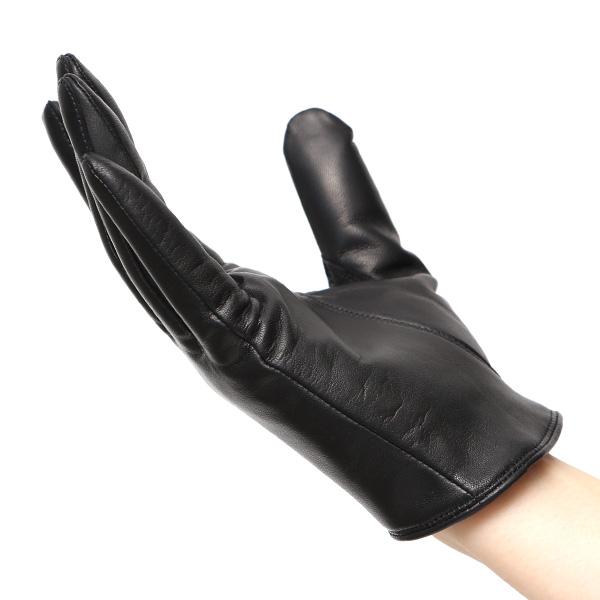 KURODA（クロダ） 手袋 レディース 本革 カシミヤ裏地 ショート丈 防寒