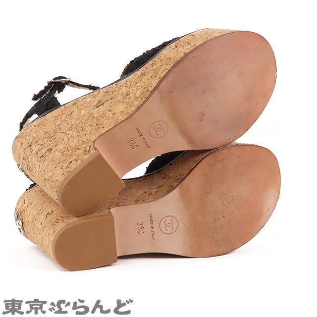 CHANEL（シャネル） コルク ウェッジソール サンダル ブラックx