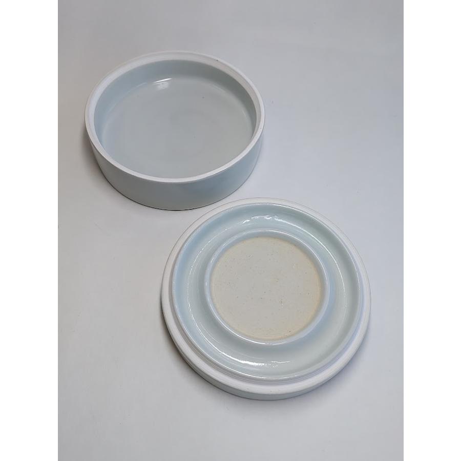 白磁陶硯丸型5吋】単品 陶硯 墨池 丸型硯 蓋付硯 書道用品 : 友良堂