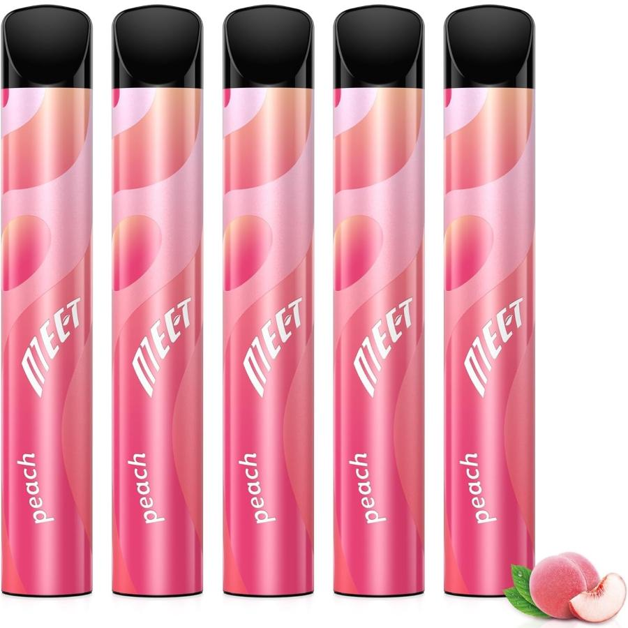 電子タバコ 使い捨て VAPE ピーチ 5本 7500回吸引可能 ベイプ本体