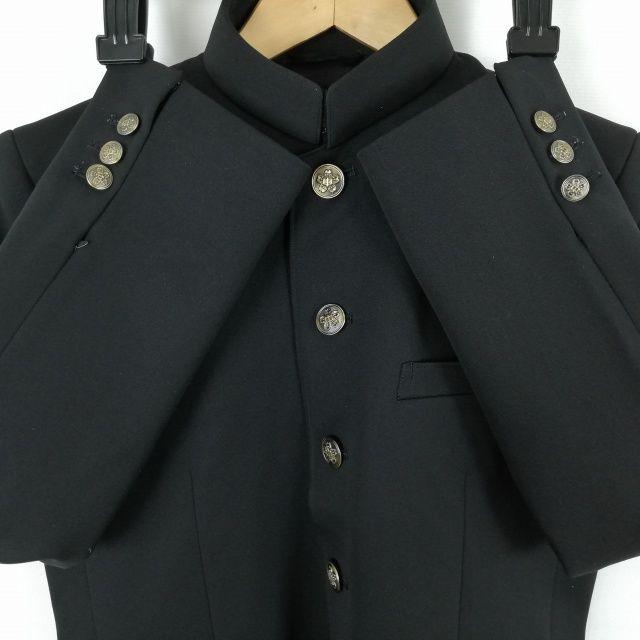 学生服 学ラン 約165A 男子 上着 変形学生服 Van Jet 詰襟 カシドス 黒