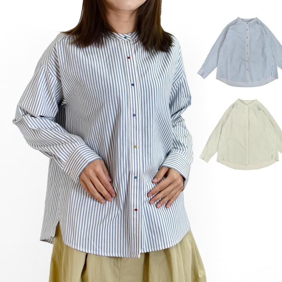 Pont de Chalons（ポンデシャロン） ブラウス 刺繍ボタンシャツ 長袖