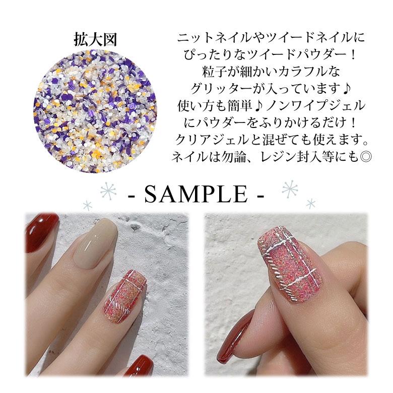 ネイル グリッター ツイード パウダー ケース入り 全6色 : ココロ