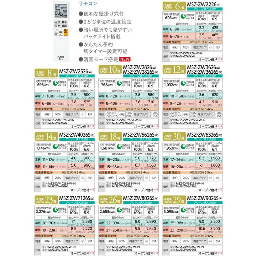 三菱（MITSUBISHI） Zシリーズ 霧ヶ峰 ルームエアコン 冷房/暖房：23畳