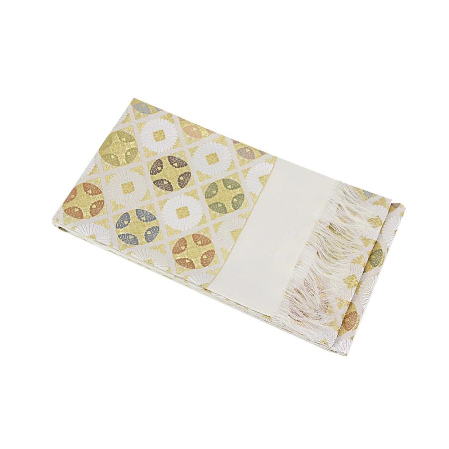 正絹 西陣袋帯つづれ唐織 色無地 証紙番号2349 （株）橋本清織物謹製