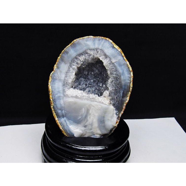 アゲート ジオード 原石 置物 台座付属 瑪瑙 メノウ 晶洞 一点物 181