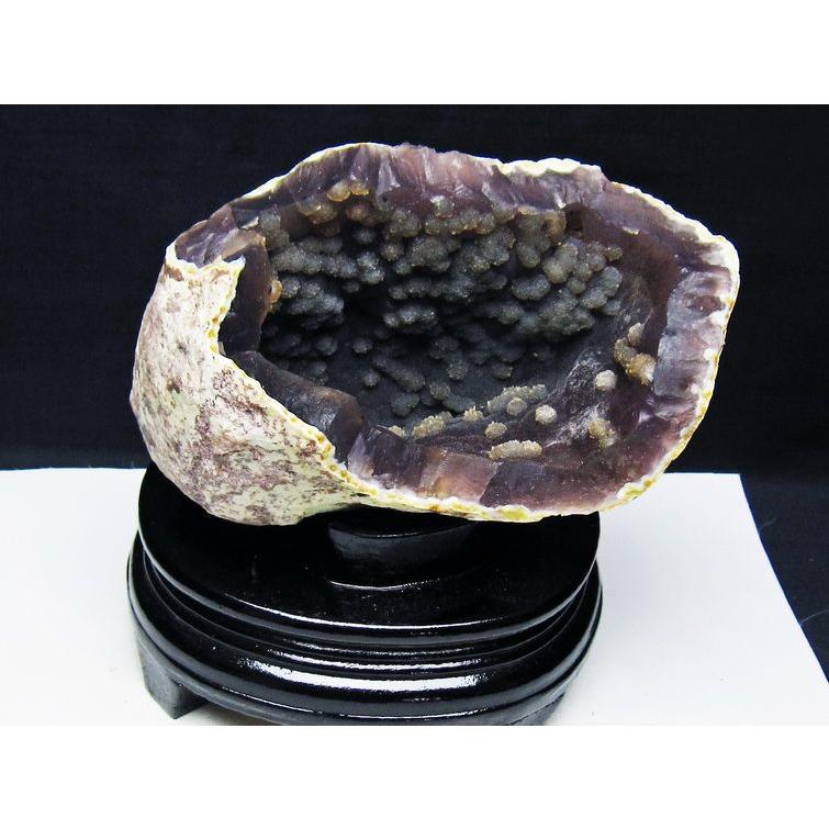 1.2Kg アゲート ジオード 原石 置物 台座付属 瑪瑙 メノウ 晶洞 一点物