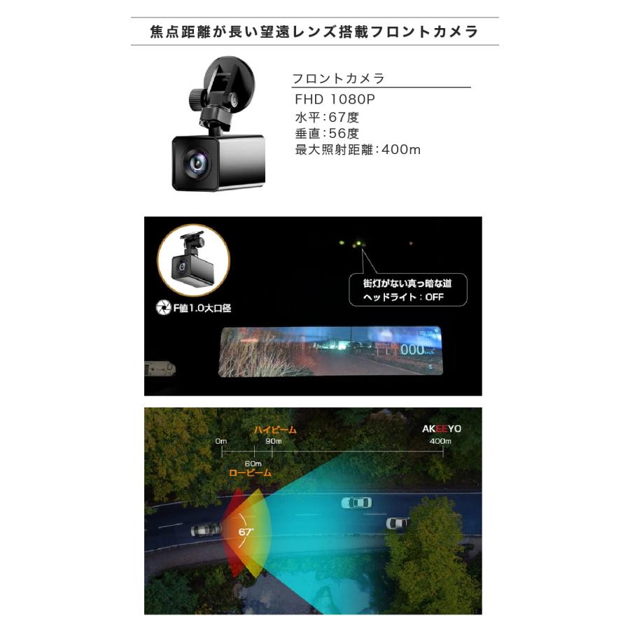 ドライブレコーダー ドラレコ 前後カメラ 2カメラ ナイトモニター 駐車