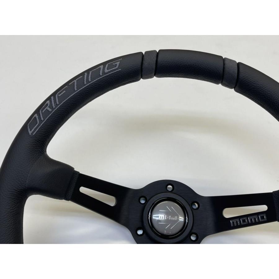 正規品 MOMO ステアリング ドリフティング 35パイ ブラックレザー