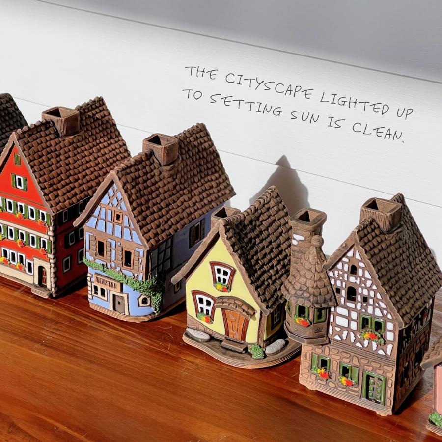 キャンドルハウス 煙突 リトアニア 陶器 キャンドルホルダー