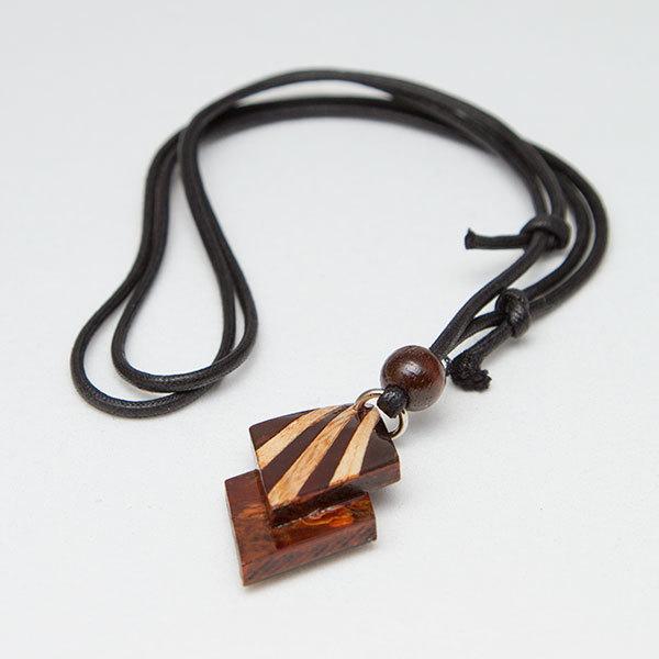 桜皮細工ラインペンダント小＆イヤリングセット : 田沢湖・角館商店