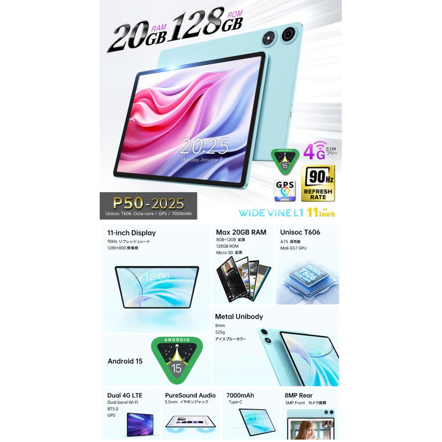 TECLAST 高スペック 4GLTEモデル【SIMフリー/ GPS ハイスペック