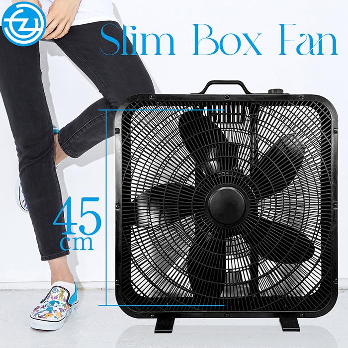 サーキュレーター 薄型軽量 スリムボックスファン 45cm 5枚羽根 3段階