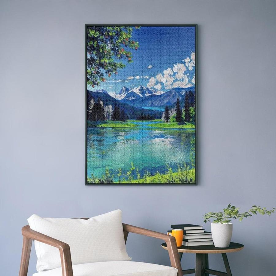 自然パズル 大人用 パズル 1000ピース 風景 丘 湖 油絵 ジグソーパズル