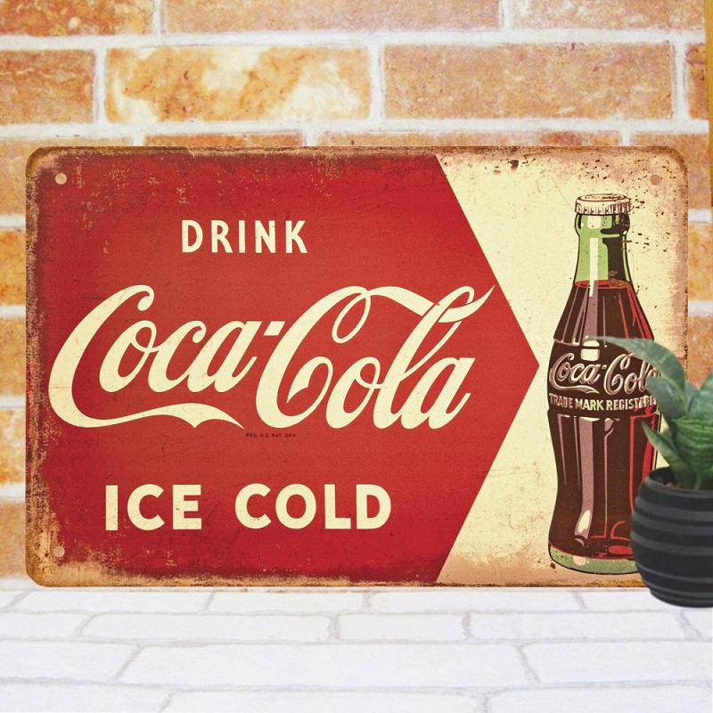 コカコーラ グッズ ブリキ看板 コカ・コーラ ic ポスター 絵 壁掛け