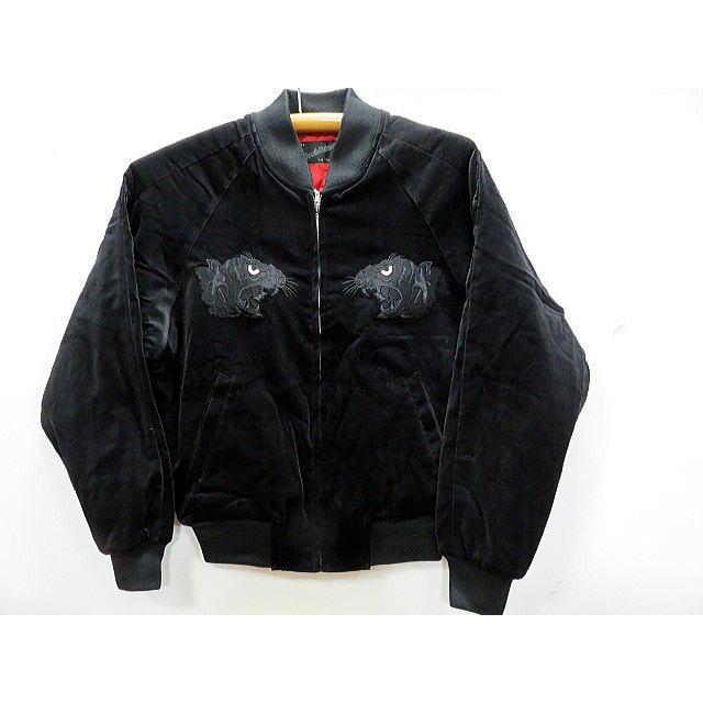 スカジャン 日本製本格刺繍のスカジャン2L 黒虎 別珍 : takafuku1915