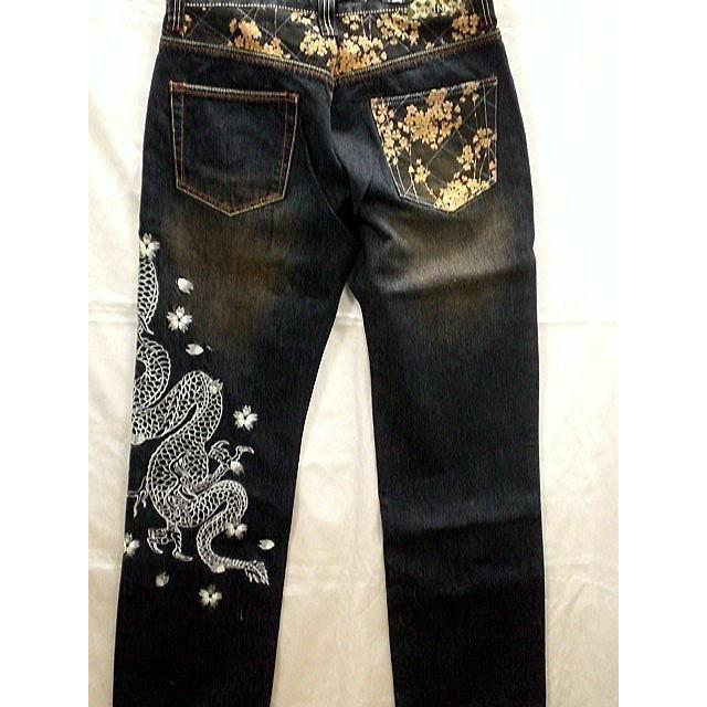 インフィニティー 和柄 デニムパンツ 龍桜刺繍 INFINITY