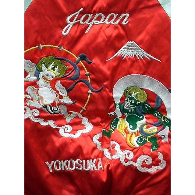 スカジャン 風神雷神 日本製本格刺繍のスカジャン : takafuku1915