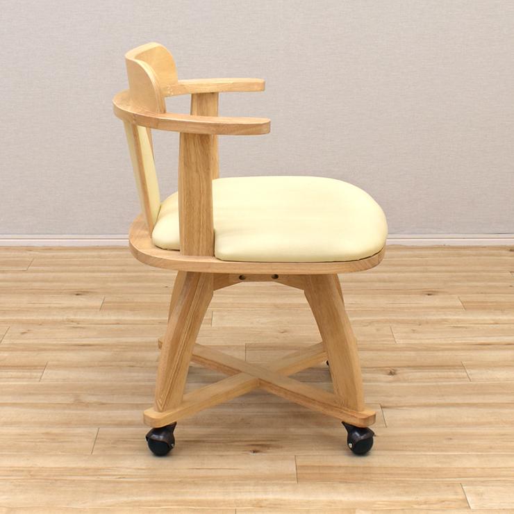 回転式 ダイニングチェア 1脚入 肘掛け 取っ手 キャスター付き rest-ch