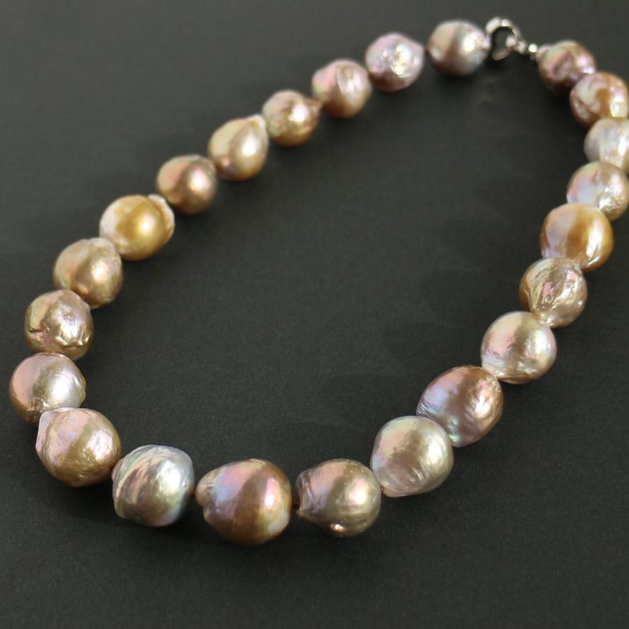 淡水パールネックレス バロックパールネックレス 大ぶり 14-16mm 本