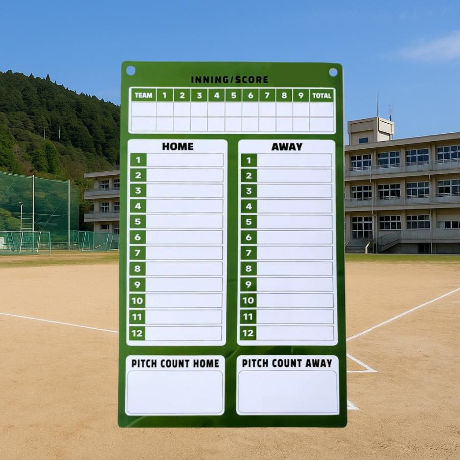 野球戦術ボード スコア記録表 ホーム＆アウェイ対応 12打順まで記入