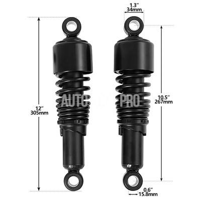 並行輸入品】ハーレースポーツスター用ブラックリアサスペンション