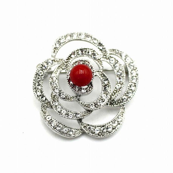 血赤珊瑚 ブローチ 7mm玉 高知県産血赤珊瑚（のし等ギフト対応無料