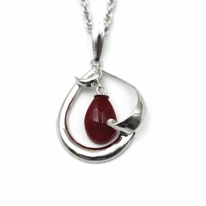 血赤珊瑚 ペンダント 高知産 チアカサンゴ 18金ホワイトゴールド