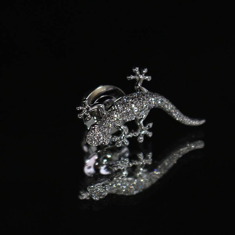 MIKIMOTO（ミキモト） ヤモリ ピンブローチ ダイヤモンド 0.35ct K18WG