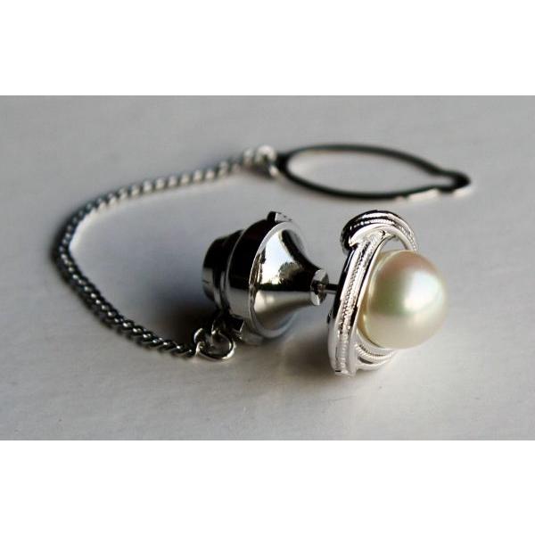 パールタイピン 8-8.5mm シルバー製 伊勢志摩産 アコヤ本真珠