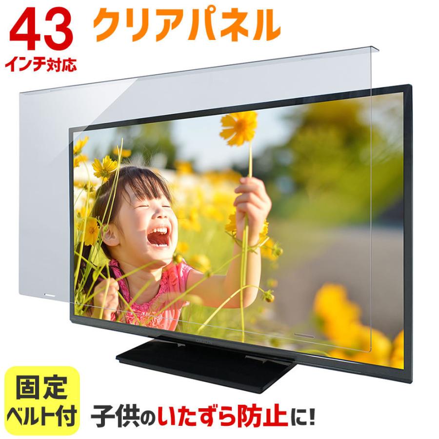 液晶テレビ保護パネル クリアパネルベルト付 43型 43インチ 液晶テレビ