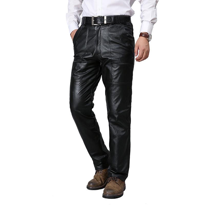 本革パンツ レザーパンツ メンズ 牛革 革パン 革パンツ 裏起毛 バイク