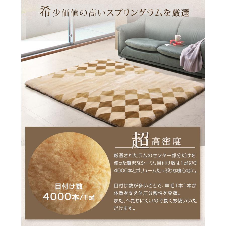 タンスのゲン 27日超お得 ムートンラグ 200×200 ムートン ラグ 短毛