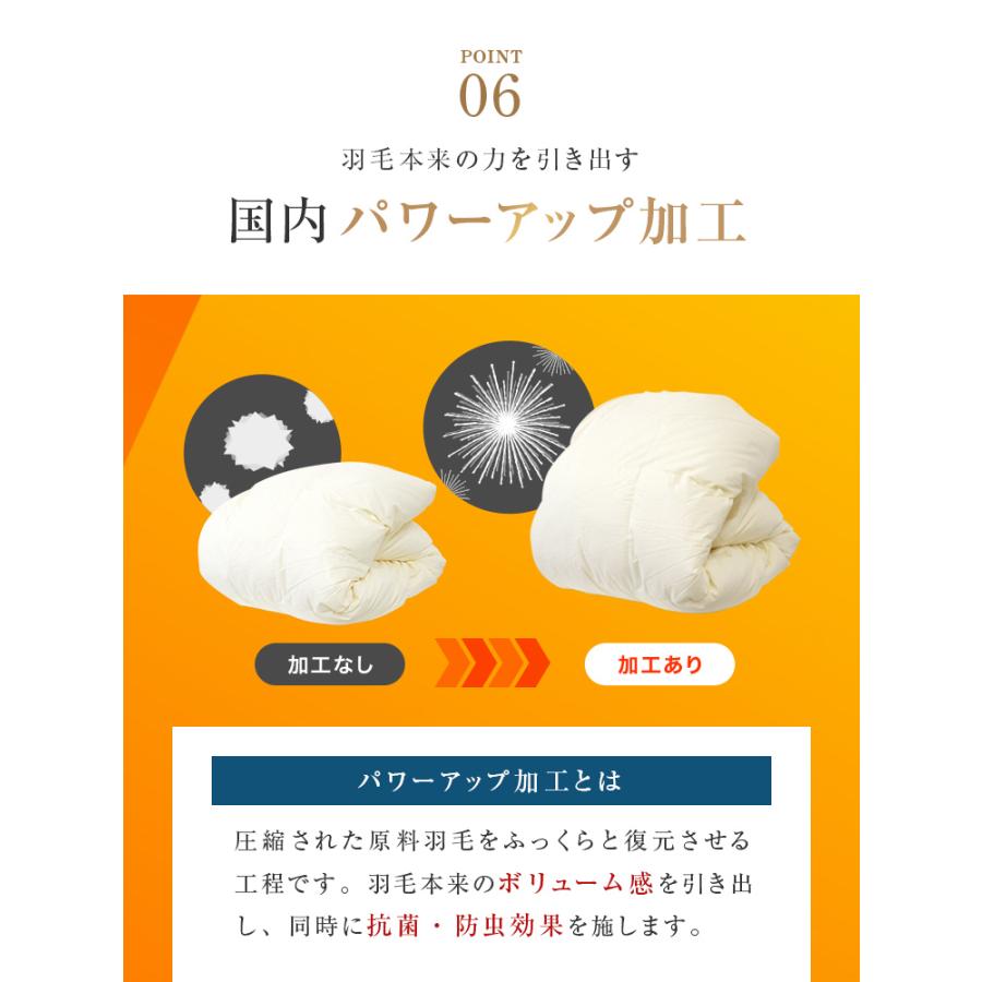羽毛布団 セミダブル ロング 日本製 ホワイトダックダウン93% ロイヤル