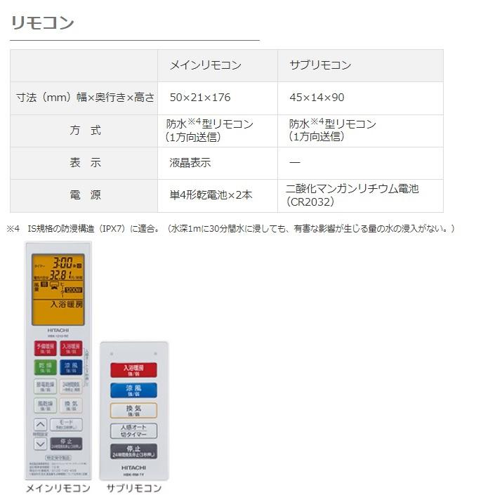 日立（HITACHI） HBK 1250SK 浴室暖房換気性 ゆとらいふ 壁面取り付け