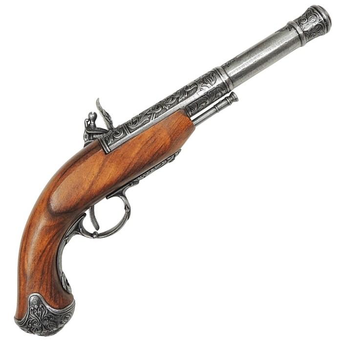 ☆DENIX フリントロックピストル 左手用 インド グレー 1296/G