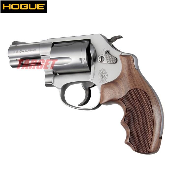 HOGUE S&W Jフレーム ラウンドバット用 木製MONOグリップ チェッカー