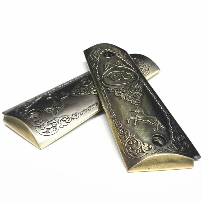 RIGHT COLT ランパントホースレリーフ メタルグリップ アンティーク