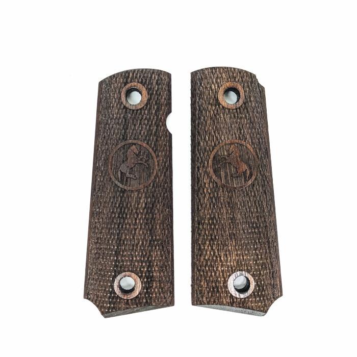 ☆CAW 1911 ガバメント用 木製グリップ ウォルナット フルチェッカー