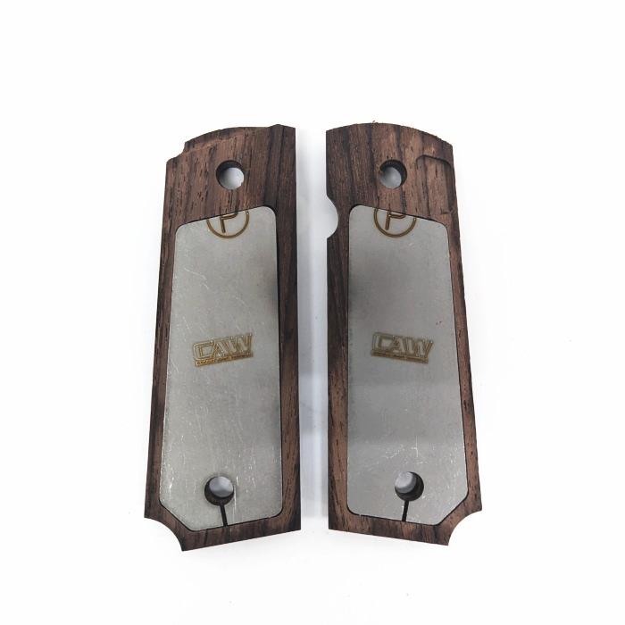 ☆CAW 1911 ガバメント用 木製グリップ ローズウッド フルチェッカー