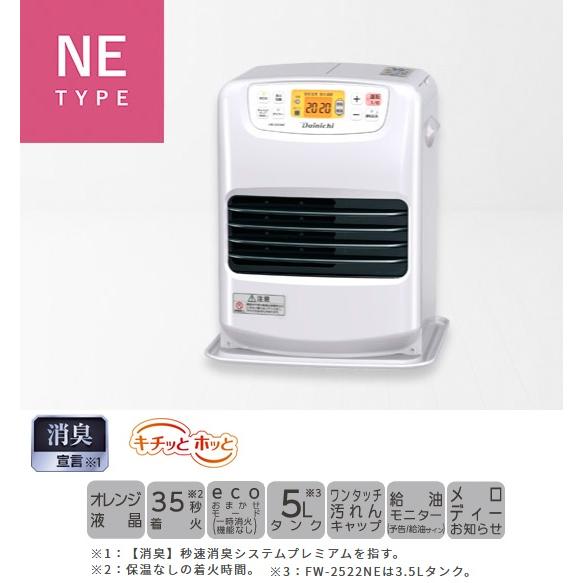ダイニチ（Dainichi） 【2022モデル】FW-2522NE-W 石油ファンヒーター